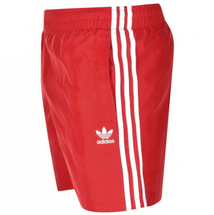 Alternative Image for Productadidas Originals 3 Stripes Swim Shorts Red3